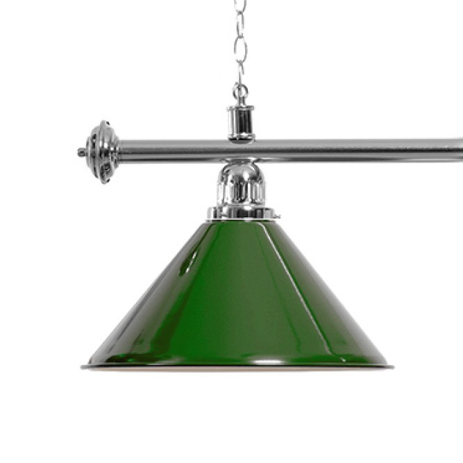Lampe De Billard 3 Abat-jours Verts – Support Argenté – Marque Billard-Royal