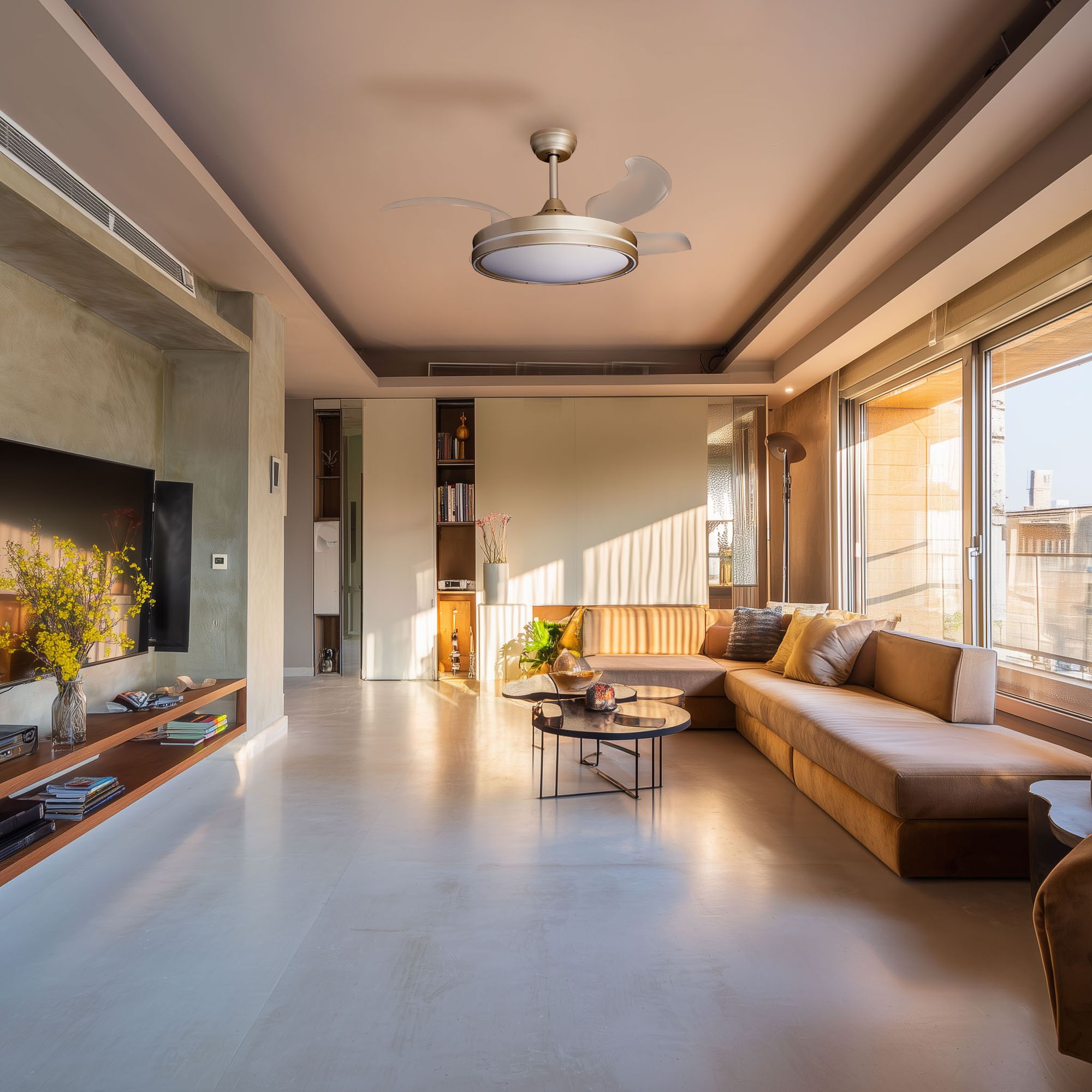 Deckenventilator Veya hängt in einem Wohnzimmer
