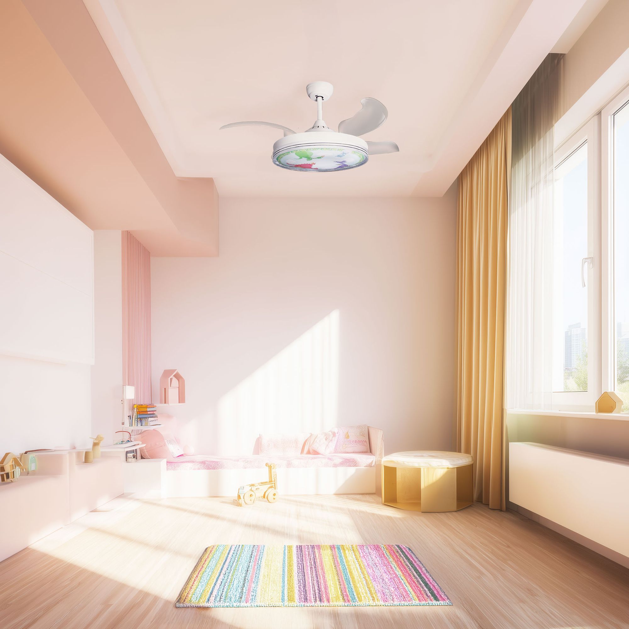 Deckenventilator Veya hängt in einem Kinderzimmer