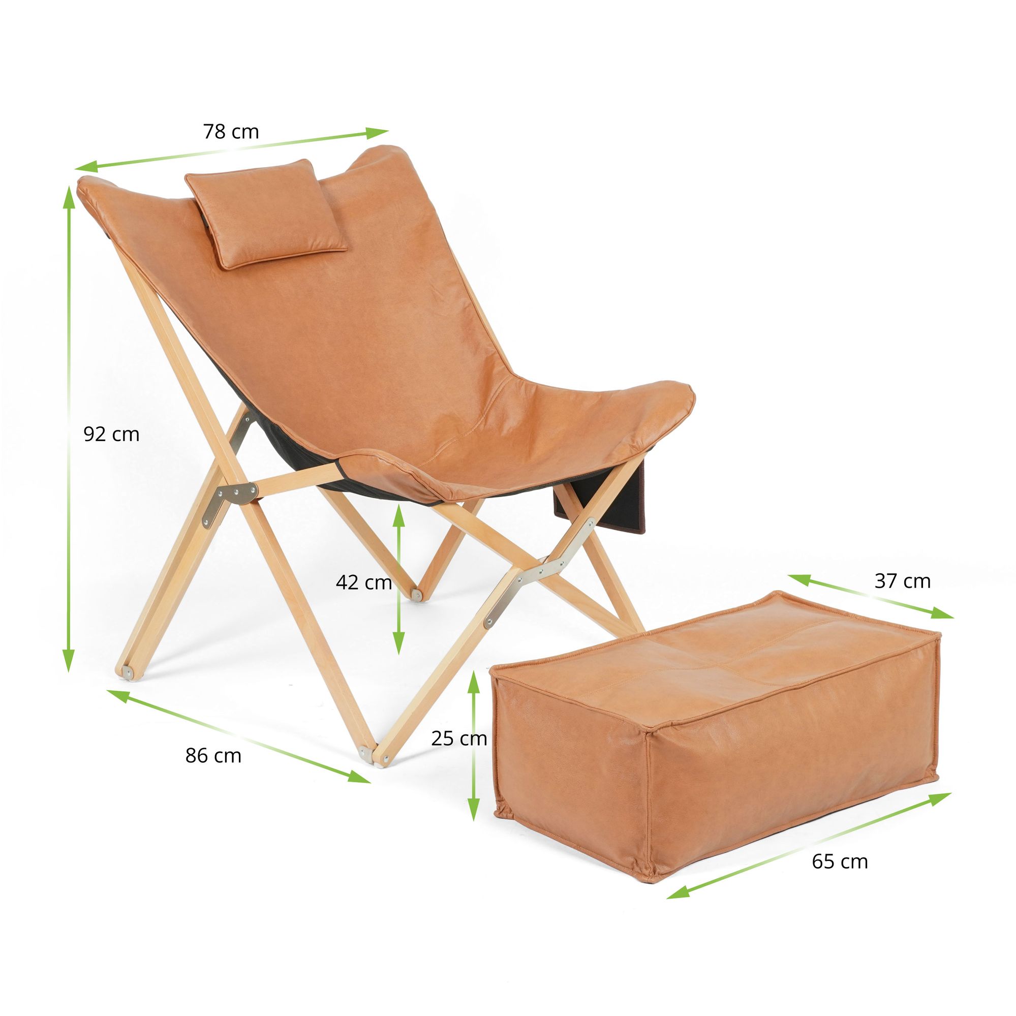 Klappbarer Relax- & Loungestuhl mit Fußstütze