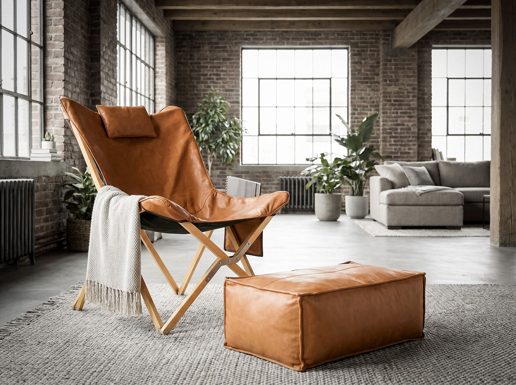 Klappbarer Relax- & Loungestuhl mit Fußstütze