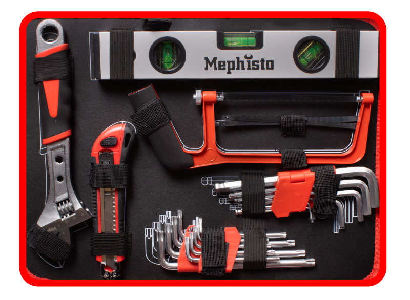 Werkzeugkoffer mit Trolleyfunktion gefüllt mit Werkzeug 131 tlg.