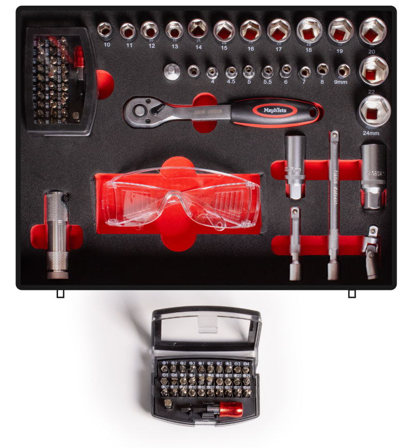 Werkzeugkoffer mit umfangreichem Werkzeug 104 tlg.