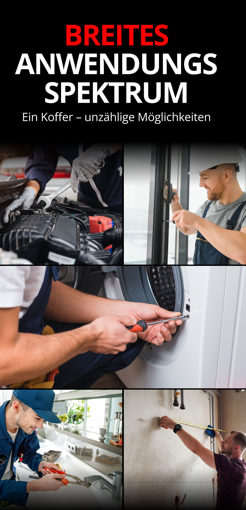 Werkzeugkoffer mit umfangreichem Werkzeug 104 tlg.