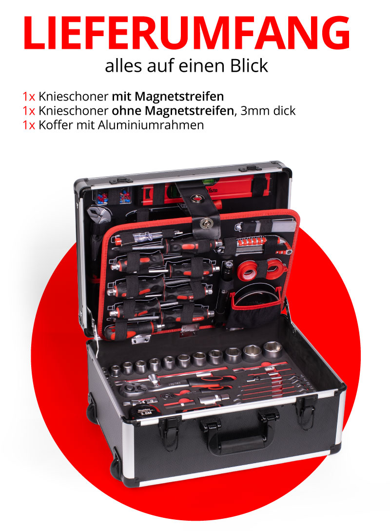 Werkzeugkoffer mit Trolleyfunktion gefüllt mit Werkzeug 299 tlg.