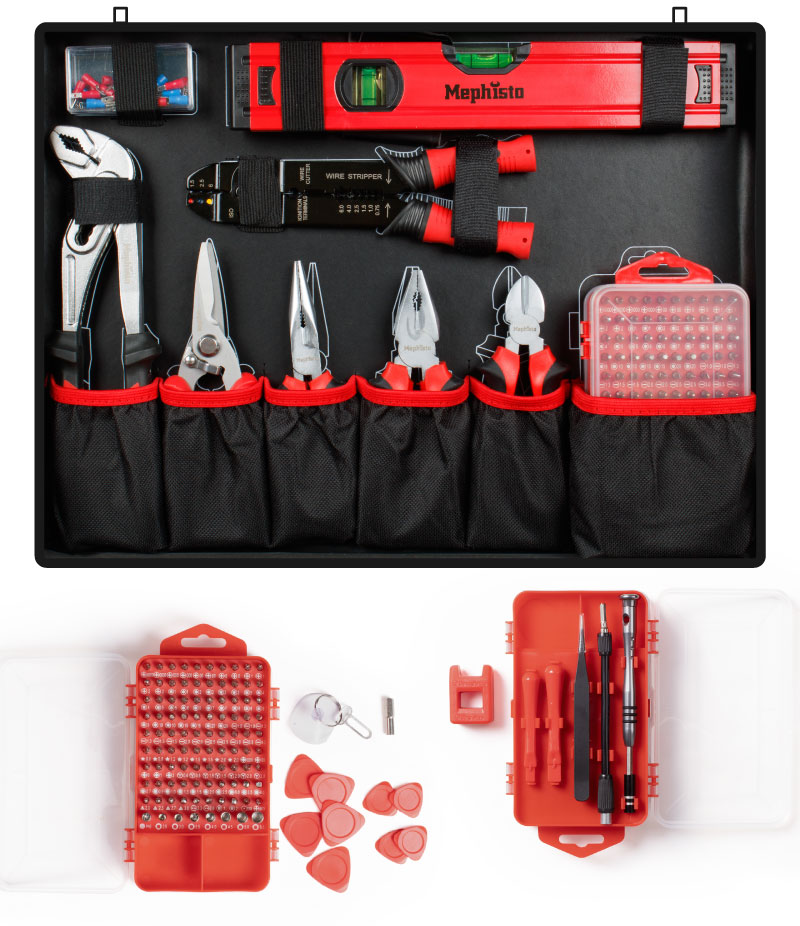 Werkzeugkoffer mit Trolleyfunktion gefüllt mit Werkzeug 299 tlg.