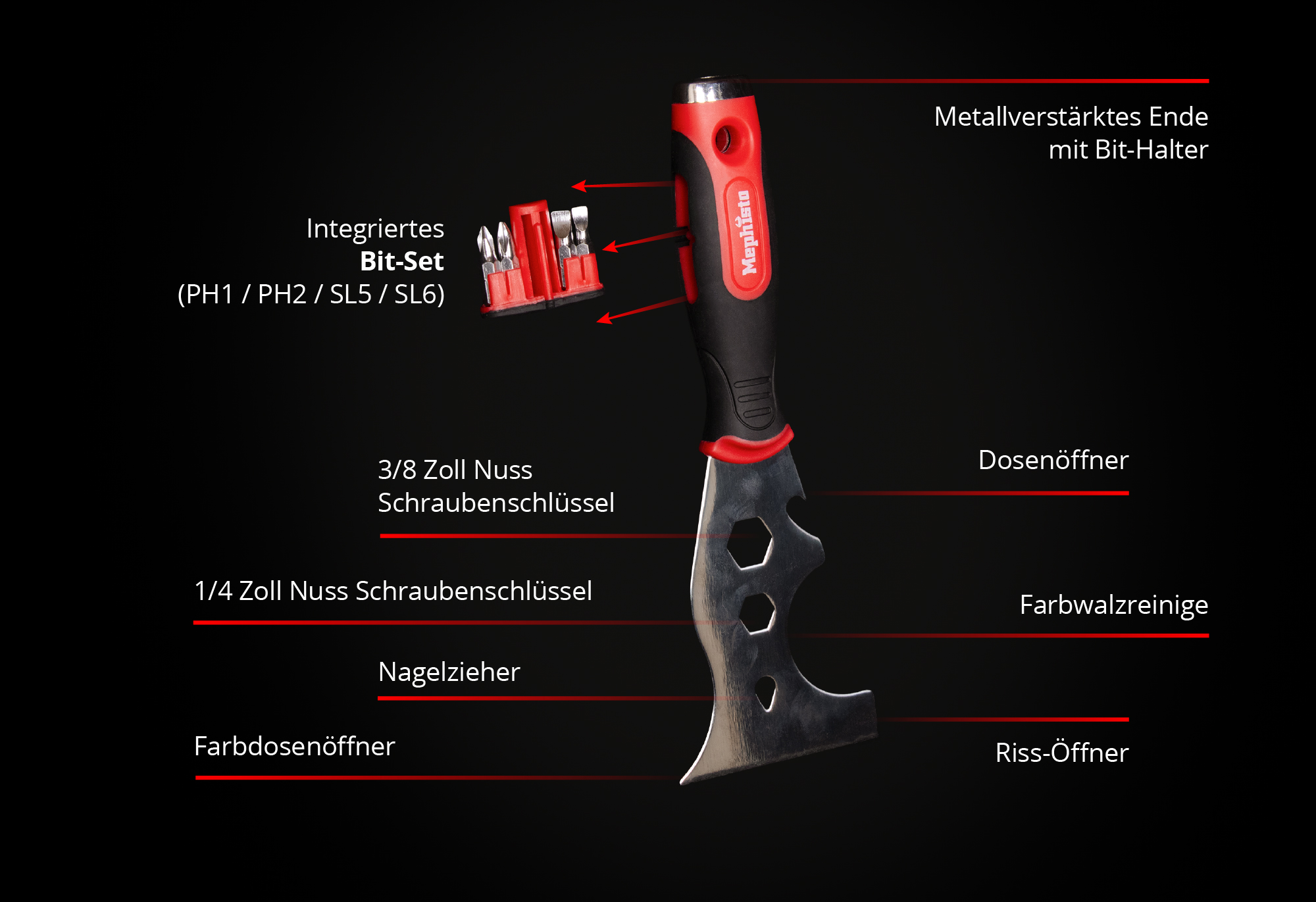 Werkzeugkoffer mit Trolleyfunktion gefüllt mit Werkzeug 299 tlg.