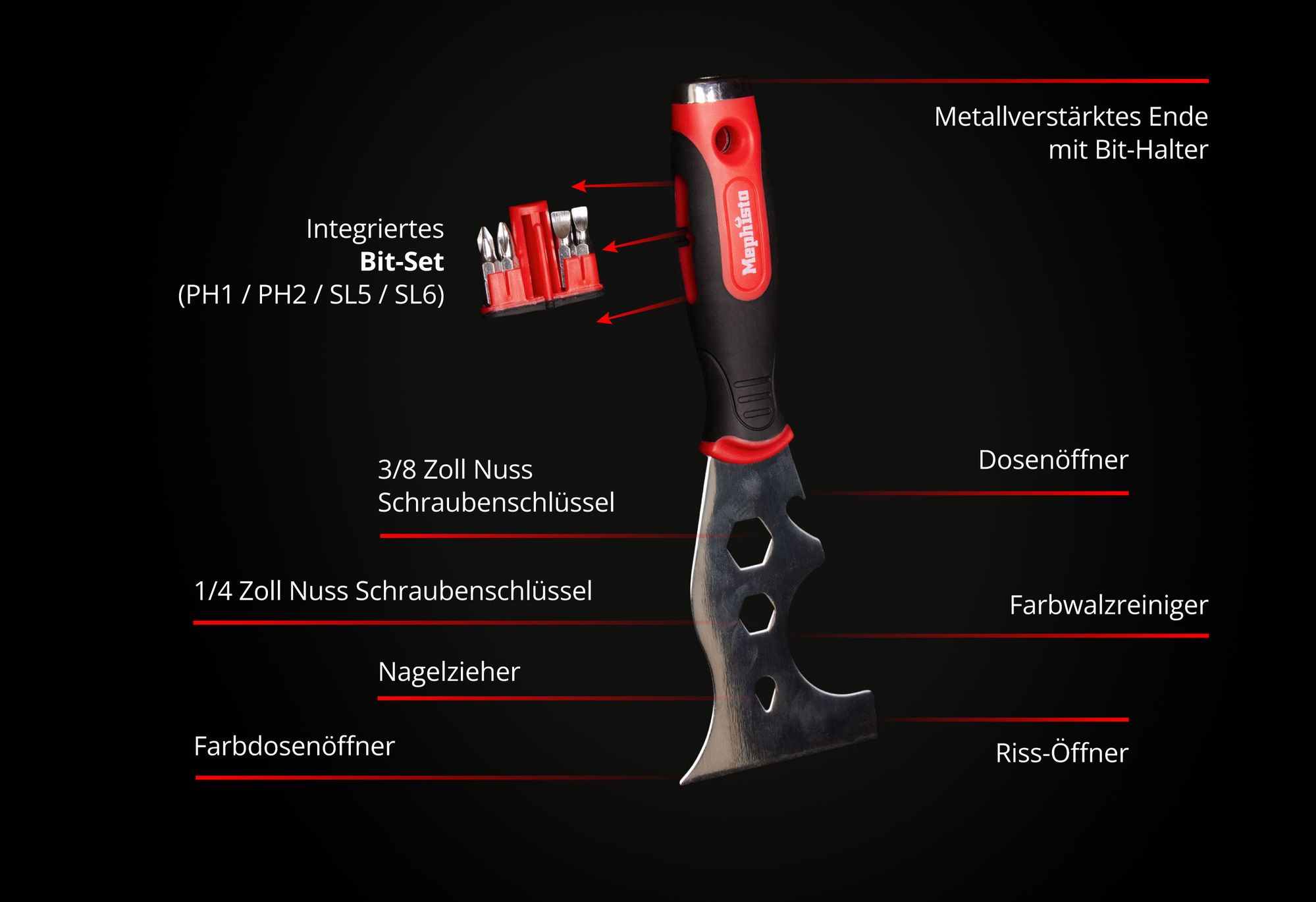 Werkzeugkoffer mit Trolleyfunktion gefüllt mit Werkzeug 299 tlg.